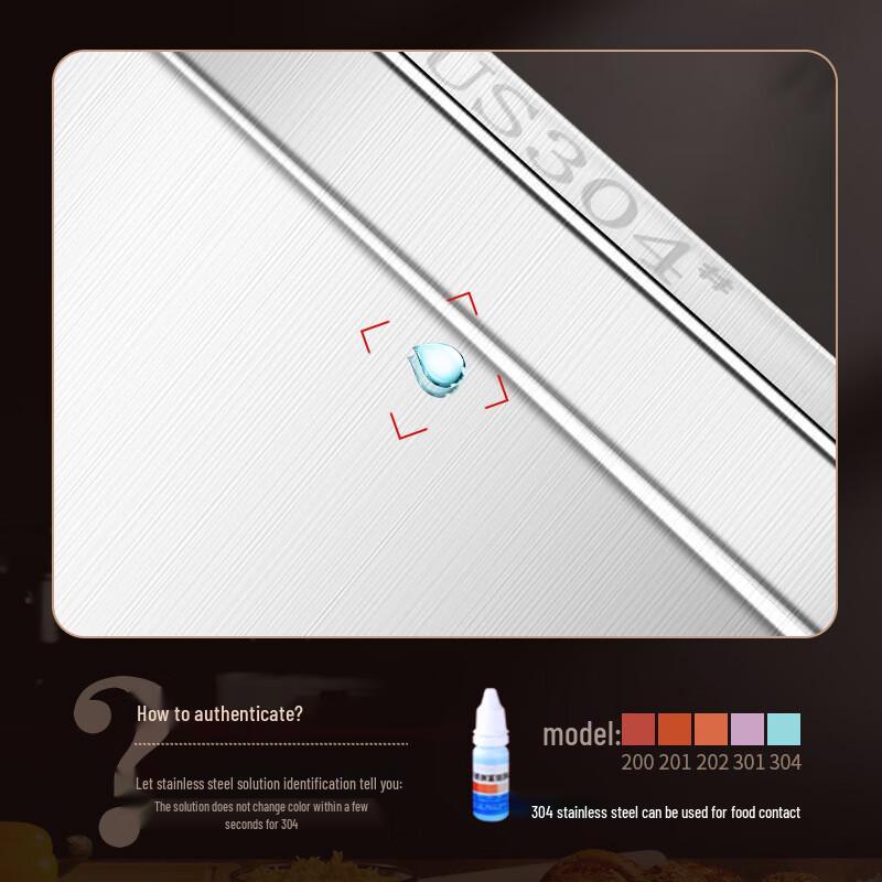 Robuster rechteckiger Serviertablett aus 304 Edelstahl