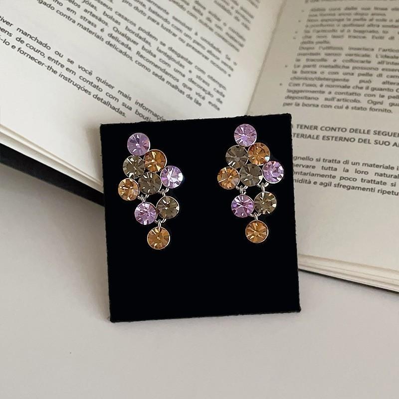 Banquet Protagonist Exquisite Daughter Flashing Zirconium Hollow Earrings Female Light Luxury Niche Exaggerated Earrings Temperament Unique Earrings