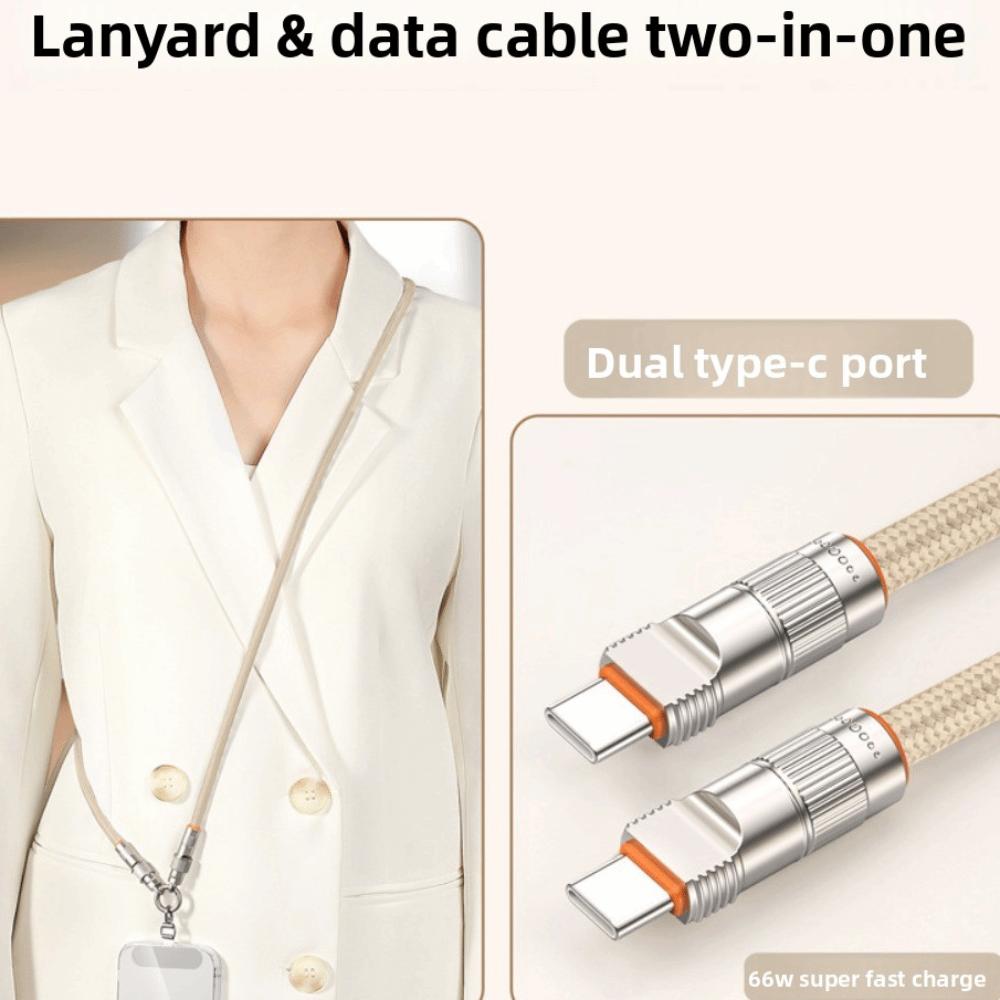Type C Data Cable Fast Charging Phone Strap PD66W Phone Hanging Rope  Travel