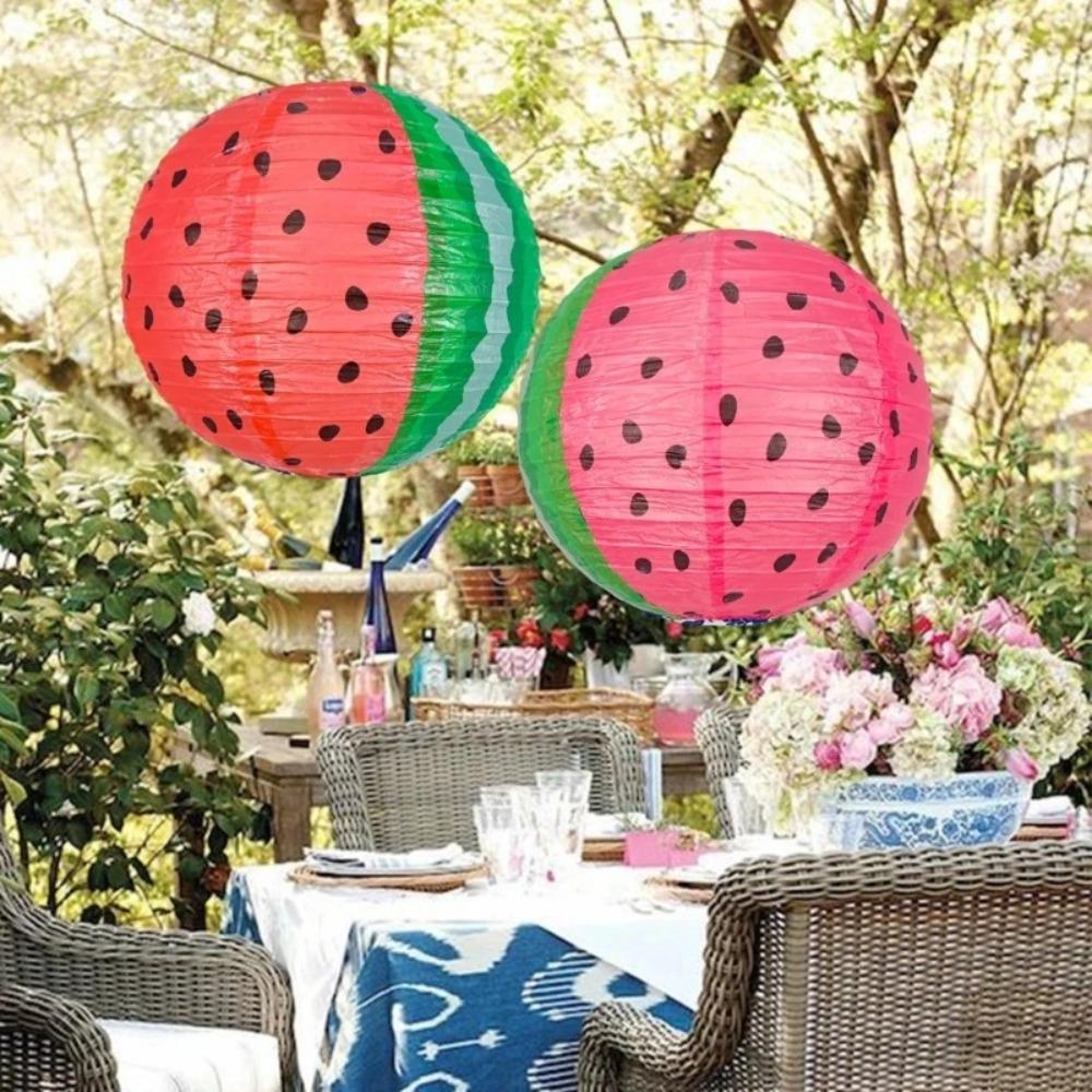 

3pcs Portable Fruit Theme Lantern Funny Summer Hanging Lantern Shopping Mall червоний