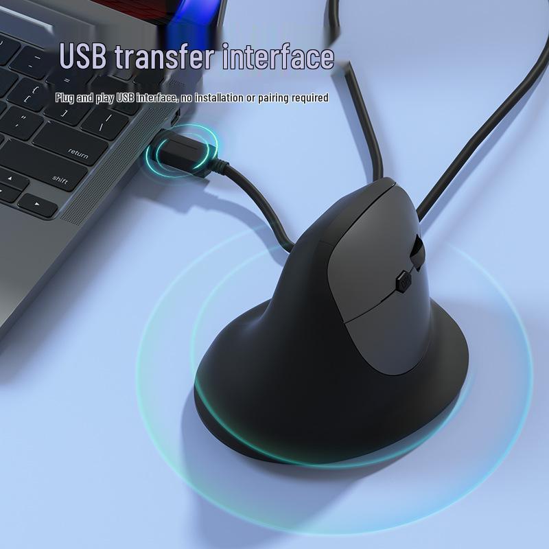 Ergonomic Wired Vertical Mouse with 6 Buttons for Office and Gaming