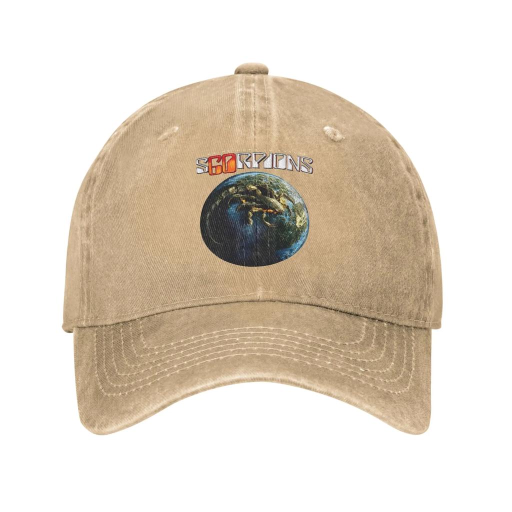 Scorpions European Tour  Sun Baseball Cap  Fashion Unisex Adult Washed Trucker Hat Custom DIY Running Hippie Baseball Caps