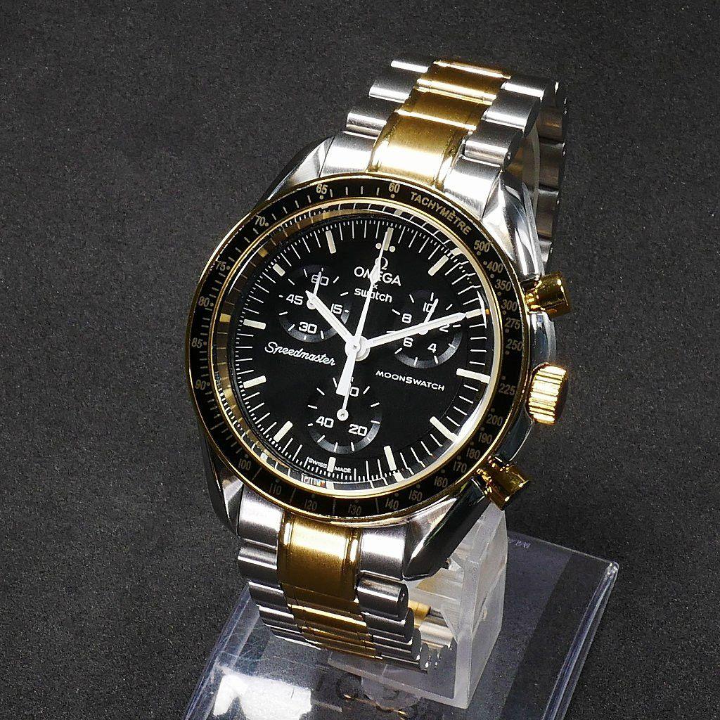 Used [Genuine Move Transplant] Swatch x OMEGA Omega x Swatch Moon Yellow Gold Combination Metal Custom (MOD)