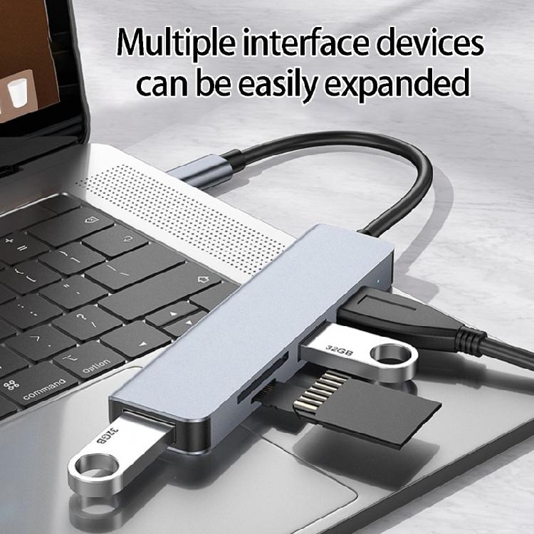 Aluminum USB Type C Hubs With HDTV Output USB Port And Memory Card Reader For Computers