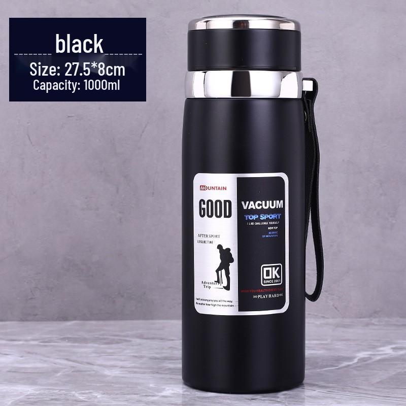 Large Capacity Insulated Stainless Steel Water Bottle with Portable Lanyard