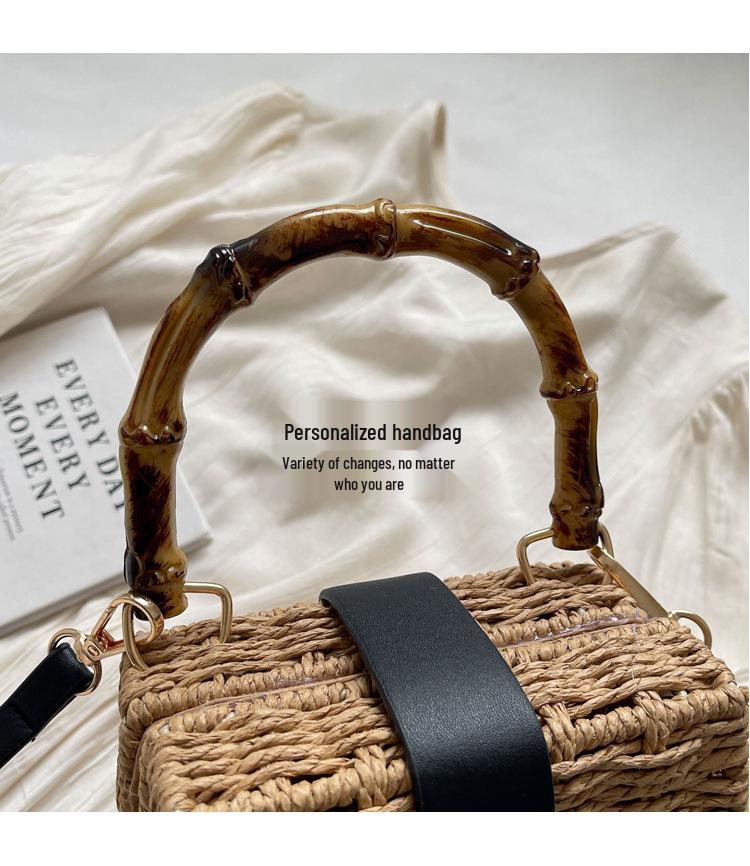 Women's 2024 Spring Retro Rattan Crossbody Bag - Pastoral Mori Girl Style