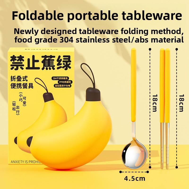 

Stainless steel portable cutlery set, equipped with spoons and chopsticks, outdoor travel cutlery Spoon and Chopsticks Set