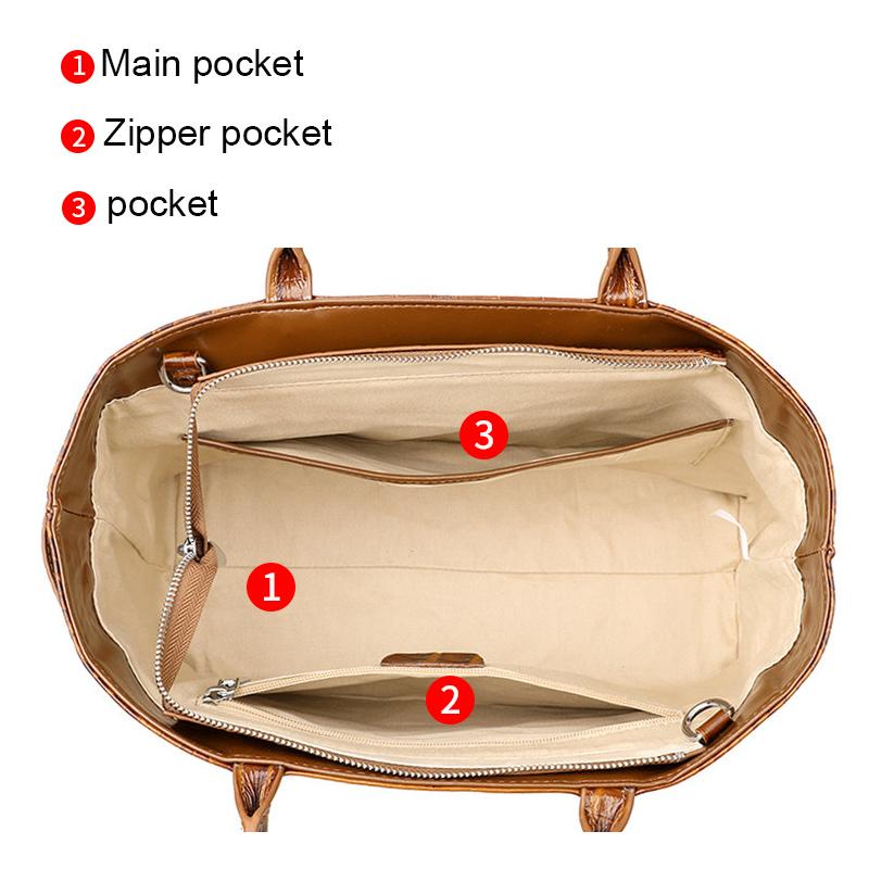 Elegante braune Rindsleder-Tragetasche mit Krokodilprägung – Geräumig & Stilvoll für Reisen und den täglichen Gebrauch