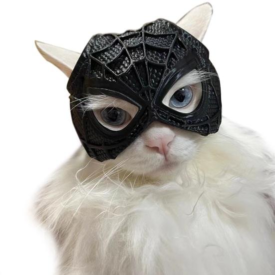 Bat Cat Avenger Face Cushion Halloween Cat Bat Cosplay Hat 3D Printed Cat Dress-up Prop Pet Costume Accessory for Parties