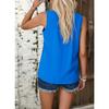 GMXIA Women's Spring and Summer Casual Solid-color V-neck Sleeveless Top T-shirt