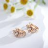 Luxury Cutout Crystal Flowers English Earrings  Rose Gold Color Fine Jewelry Trendy Natural Zircon Full Paved Earrings