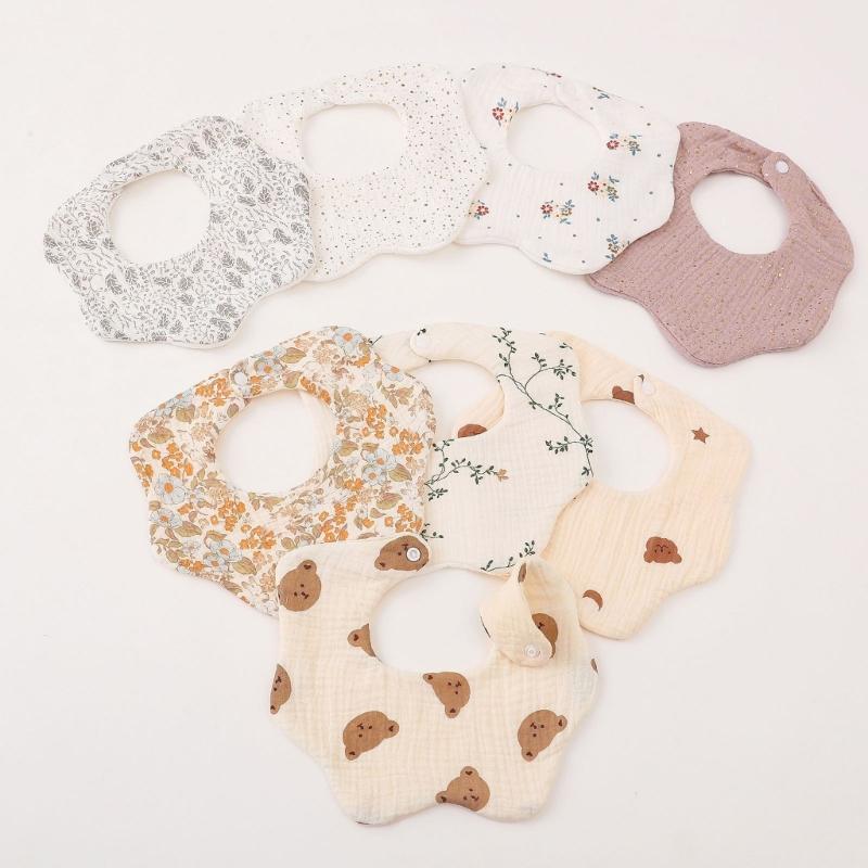 6-layer Bib for Newborns Drooling Bib Cotton Burp Cloth Soft & Breathable Infants Teething Bib Baby Feeding Towel