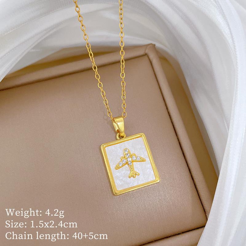 Kupfer-Mikro-Intarsien Leichter Luxus Mode Persönlichkeit Temperament Wunderschöne Voll-Diamant-Halskette Damen Vielseitige Schlüsselbein-Kette Titanstahl