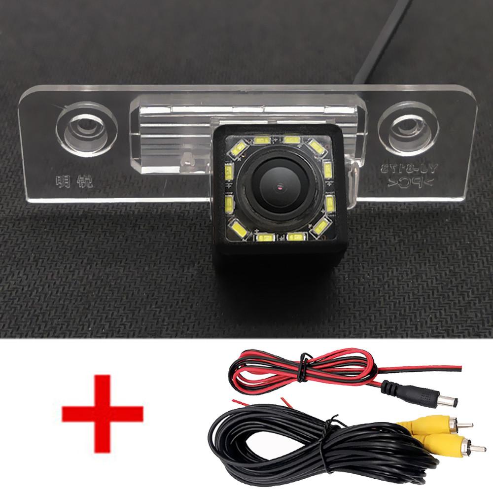 AHD Fisheye 12LED Dynamic Trajectory Car Rear View Camera For Skoda Octavia 5 A5 2008 2009 2010 2011 2012 2013 2014 2015