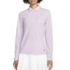 Nike Solid Color Logo Print Half Button Pullover Long Sleeve Polo Shirt Women Tops Pink Purple DH2317-530