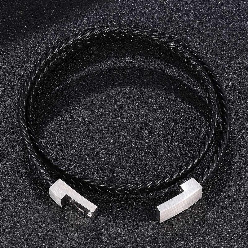 Rope Winding Stainless Handmade Steel Men Leather Bracelet Selection Classic Winding Bracelet Accessories Gift