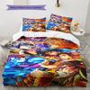 Juego de Cama con Estampado de Anime Colcha Funda de Colcha Funda de Almohada Decoración del Hogar Regalo de Cumpleaños (1 * funda nórdica + 2 * fundas de almohada, sin núcleo)