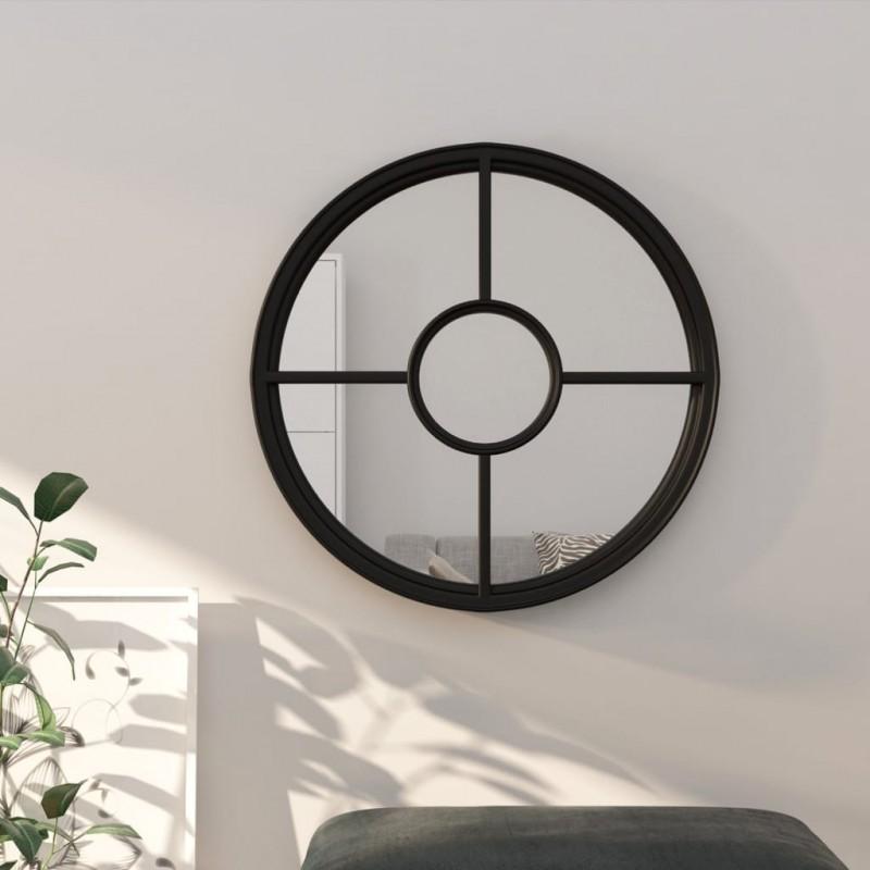 Day and Night - Day and Night Black Round Iron Mirror for Indoor Use 60x4 Cm