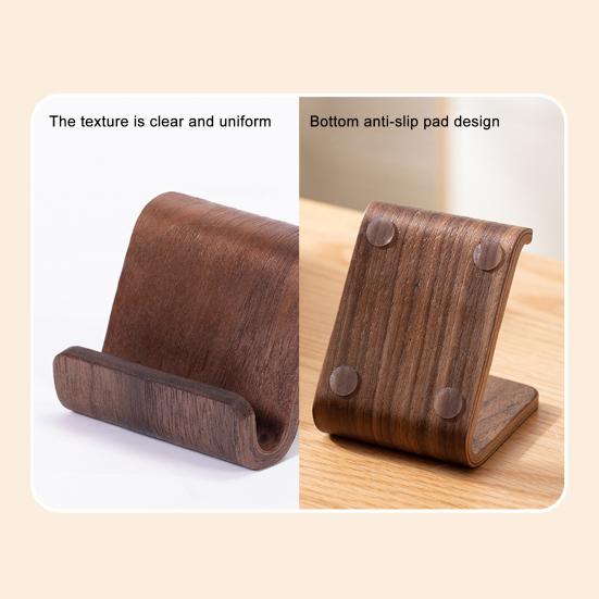 Mobile Phone Stand Walnut Solid Wood Phone Stand Creative Desktop Support Rack for Home