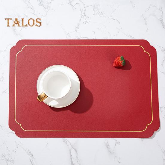 Rectangle Faux Leather Placemat Modern Waterproof Heat-Resistant Non-slip Heat Insulation Dishwasher Safe Dining Table Protection Decoration