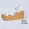 Thick Bottom Wedge Sandals Women White Cross Strap Chunky Platform Sandals Woman Summer Fashion Ankle Strap High Heel Sandalias