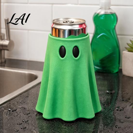 Insulated Jar Jacket Halloween Ghost Can Holder Universal Beverage Cooler Sleeve Cute Shaped Flexible Insulator Drink Holder for Standard Slim Tall