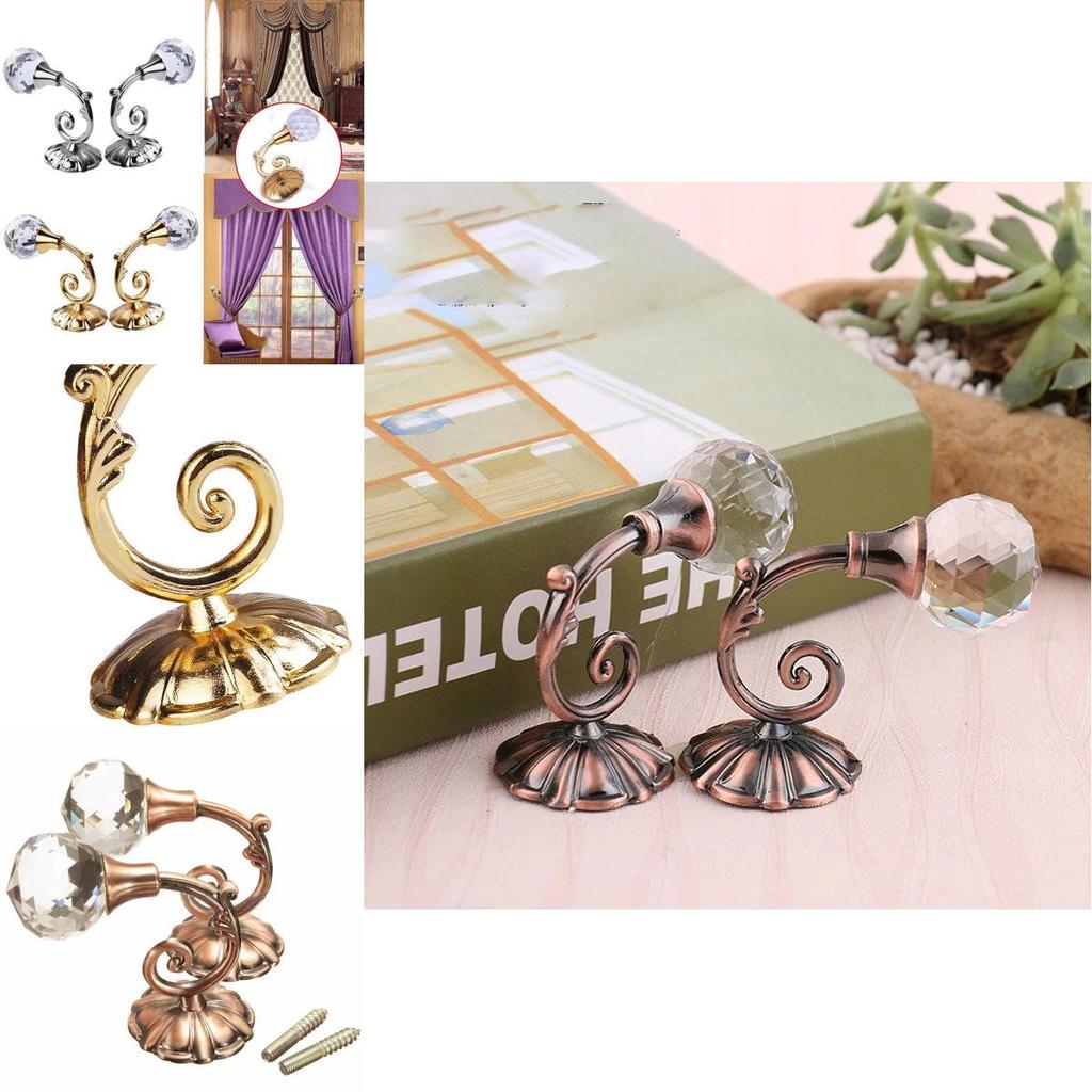 Cârlige metalice mari pentru perdele cu bile de cristal Suport pentru umeraș de perete cu ciucuri