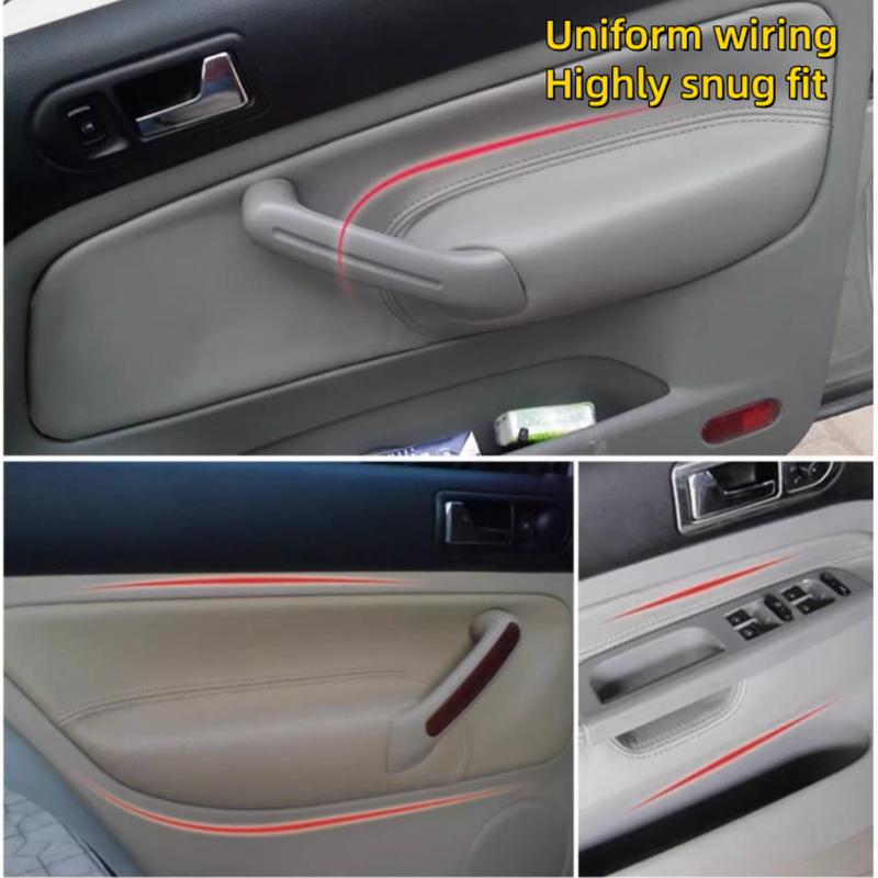 ONLY 4-Doors Leather Door Armrest Cover For VW Golf 4 MK4 Bora Jetta 1999-2005 Car Door Armrest Panel Skin Cover Accessories