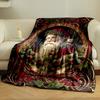 Christmas Santa Claus Holly Pattern Blanket bedroom Blanket for Livingroom Couch lunch break Soft throw for Friend's festival Gift