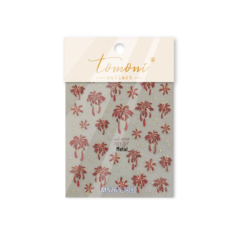 

Tomoni Mo Shi Star Firework Nail Stickers - Hot Stamping Design for Nails and Stationery