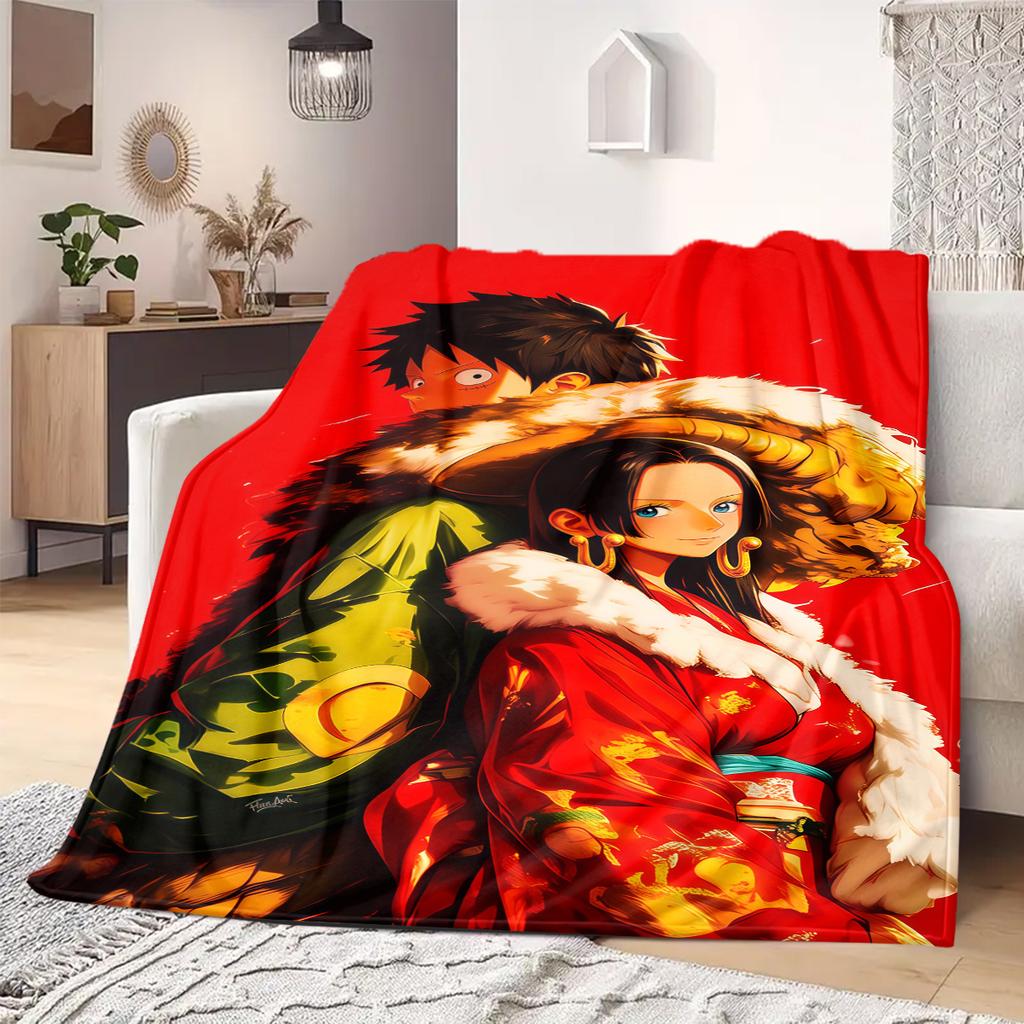 Luffy D and Nico Robin Print Blanket Warm Comfortable Flannel Blanket Suitable for Bedrooms,Sofas, Beds,Chairs,Travel -QIAO52