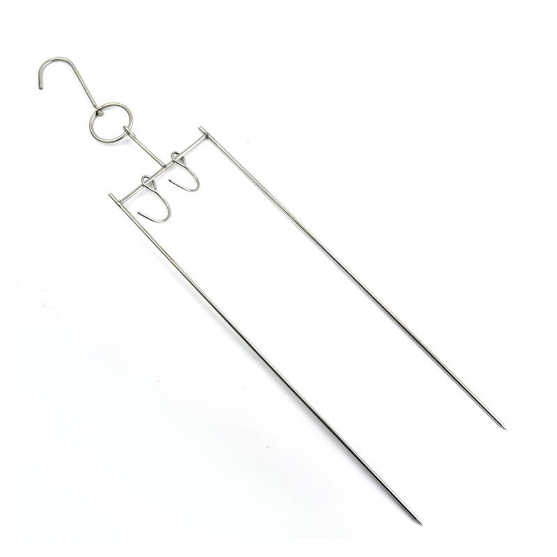 Stainless Steel Roast Meat Hook with Hanging Ring and Pipa Fork