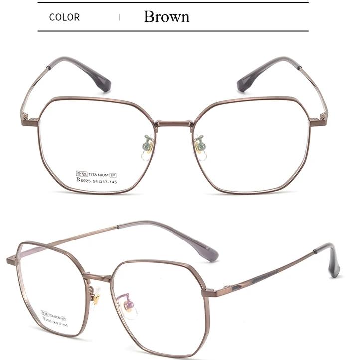 

BCLEAR Оправа для очков из чистого титана для мужчин и женщин, оптические очки по рецепту, высокое качество, вакуумное IP-покрытие, очки для близорукости Single Version&1.56&None коричневый
