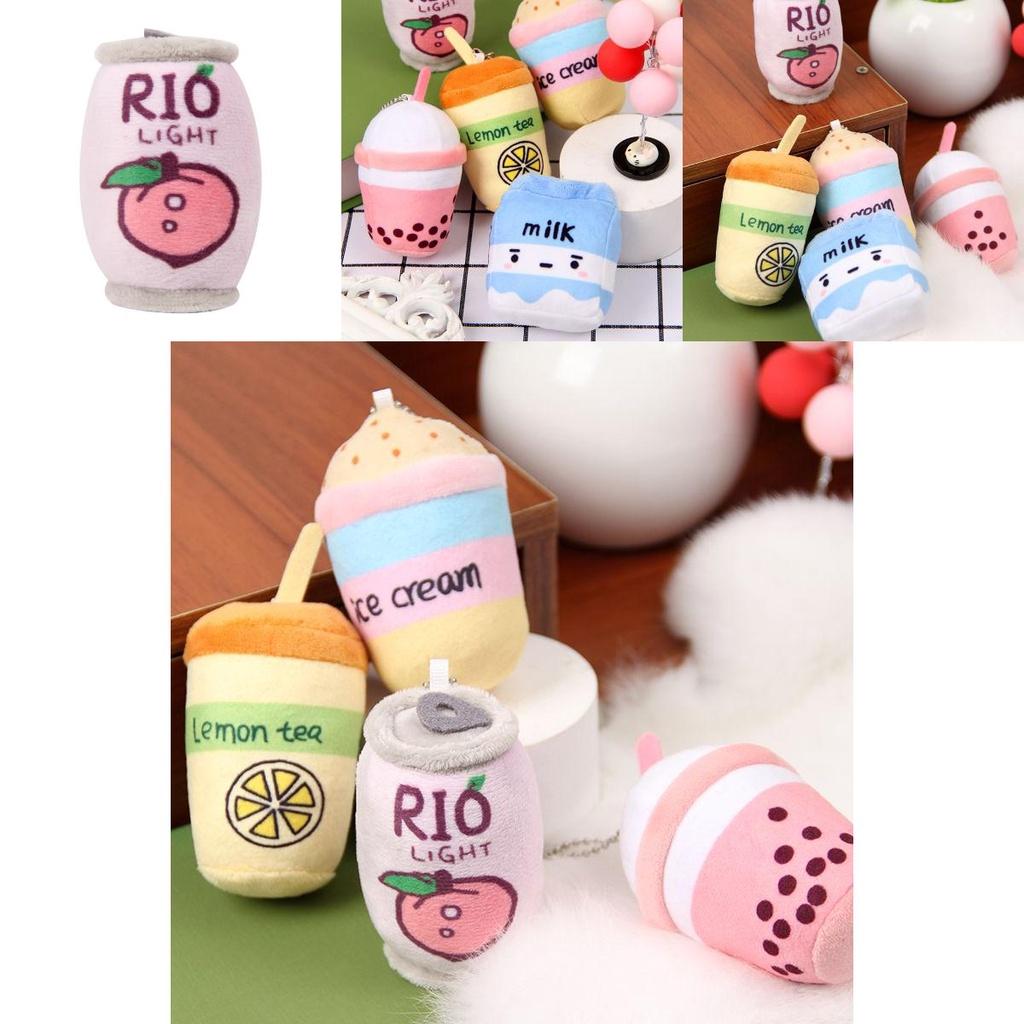Adorable Fruit Bubble Tea Stuffed Plush Pendant Doll Xmas Gift