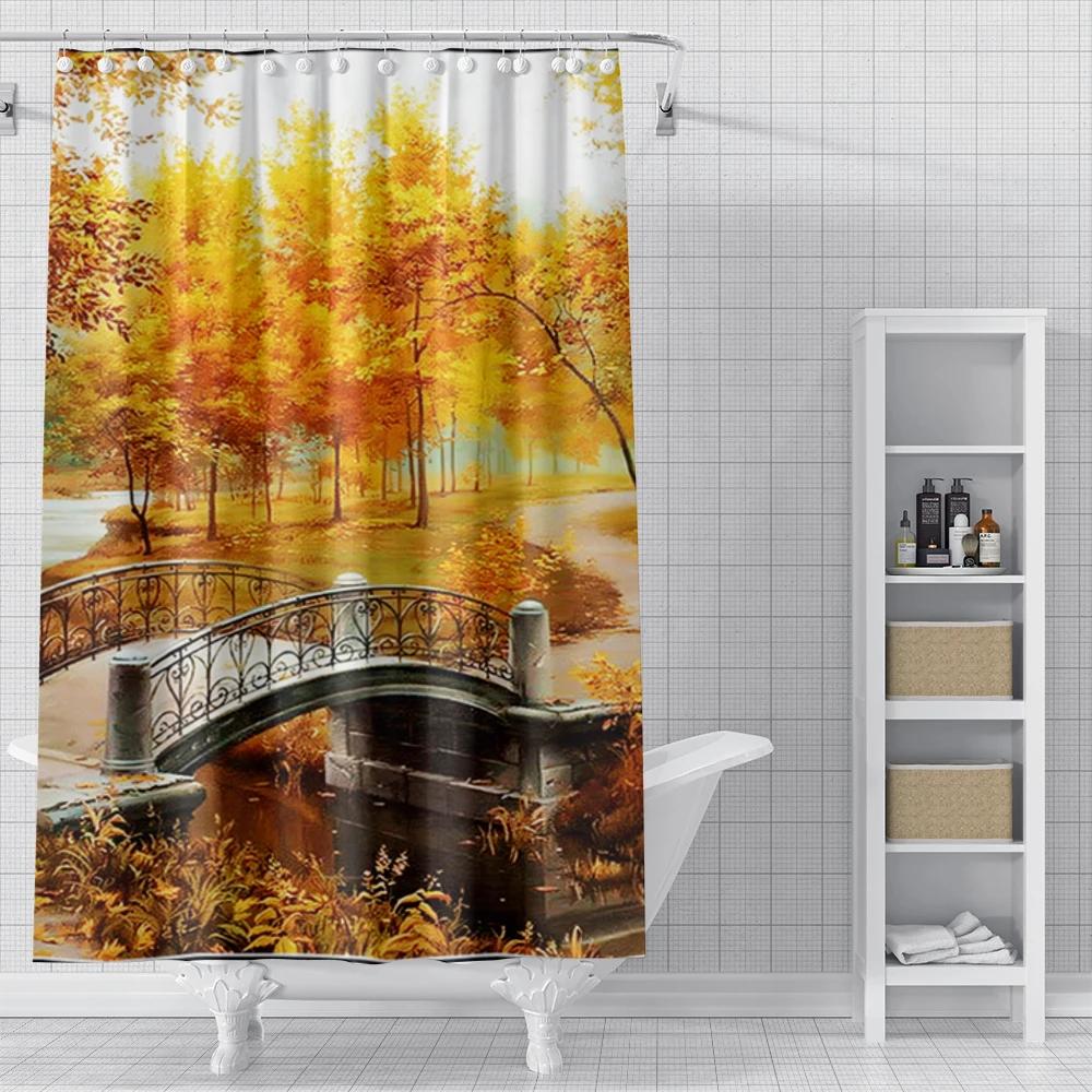 Domowe zasłony prysznicowe do łazienki Krajobraz zwierzęta wodoodporna tkanina zasłony łazienkowe nowoczesna zasłona prysznicowa 180x200 240x200