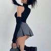 European and American Y2K Women's Sleeves with Exposed Navel Sexy Top