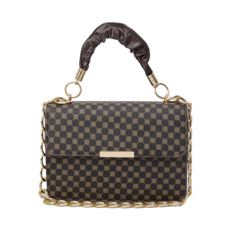 

Женская сумка модная сумка через плечо нишевая универсальная сумка-мессенджер сумка на цепочке темно-коричневого