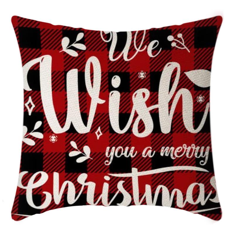 Christmas Throw Pillowcase Home Nordic Holiday Decoration Linen Super Soft Short Plush Sofa Pillowcase