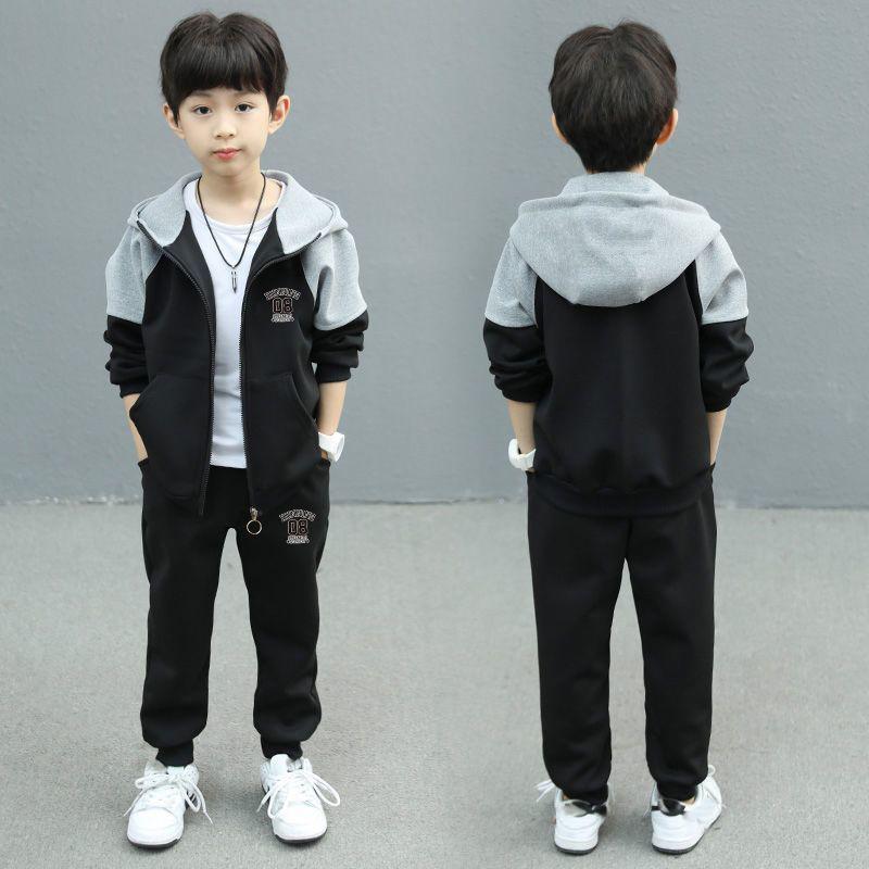 

Мальчики Весна Осень Поступление Модный Детский Комплект Крутые Детские Комбинезоны 120cm чёрный