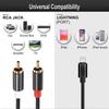 [Certificato Apple MFi] Cavo da Lightning a RCA Adattatore Audio Aux Splitter a Y 2 Maschi