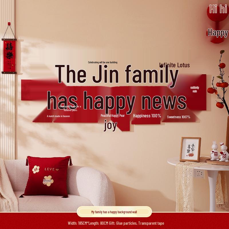 Wedding Living Room Decoration Set: Our Family's Happiness KT Board Wall for New House Photo Area