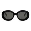 Celine Logo Oval Sunglasses Women Sunglasses Black CL40292U01A