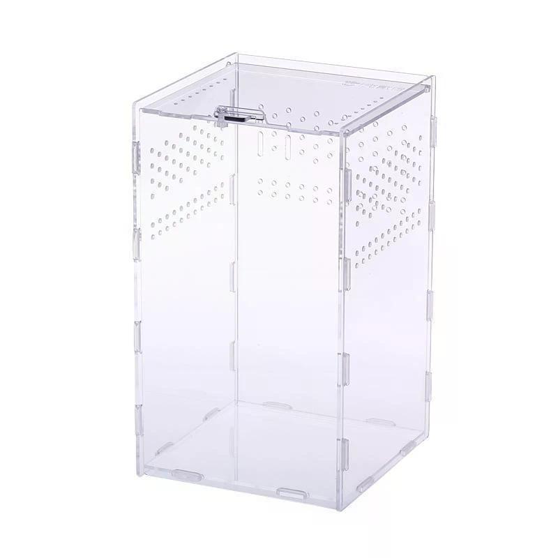 Hot Sale Acrylic Transparent Reptile Breeding Box Terrarium Habitat Insect Spider Lizard Scorpion Feeding Cage Arboreal Enclosu