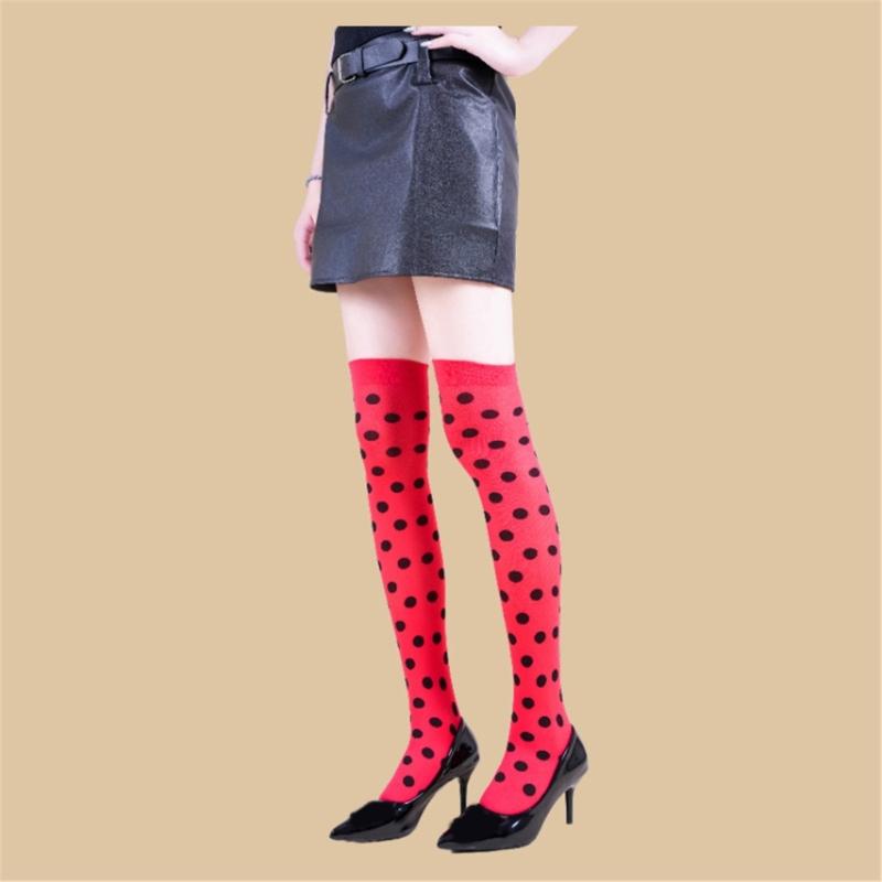 Calzini Lunghi da Festa con Stampa Giullare Elasticizzati Design Sopra il Ginocchio Morbido Poliestere Calzini Lunghi da Donna