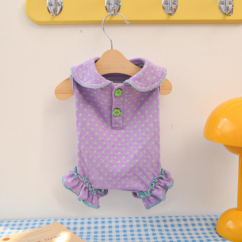 

Cotton Summer and Spring Dog Polka Dot Tunic-style Pet Doll with A Collar and Four Legs. Cute Cat. 2XL