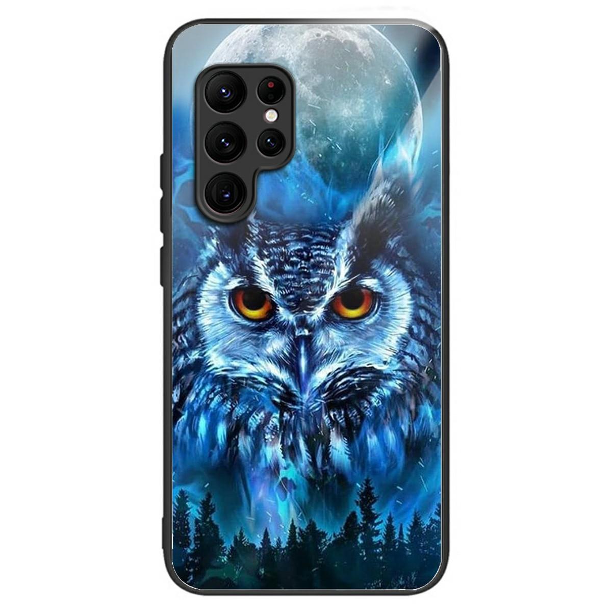 

Для Samsung Galaxy S25 Ultra чехол из закаленного стекла с рисунком печати Owl Moon