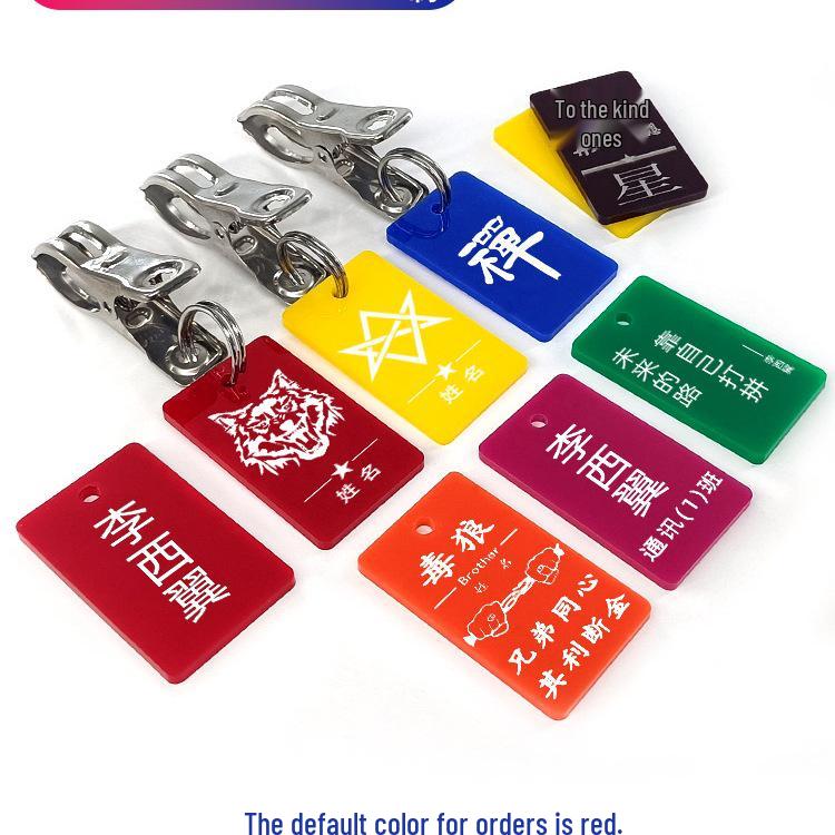 

Водонепроникний акриловий бейдж з ім ям, з кліпсою та биркою для підвішування, для учнів, ідеально підходить для сушіння одягу 5 Single Sided (Clip + Badge)