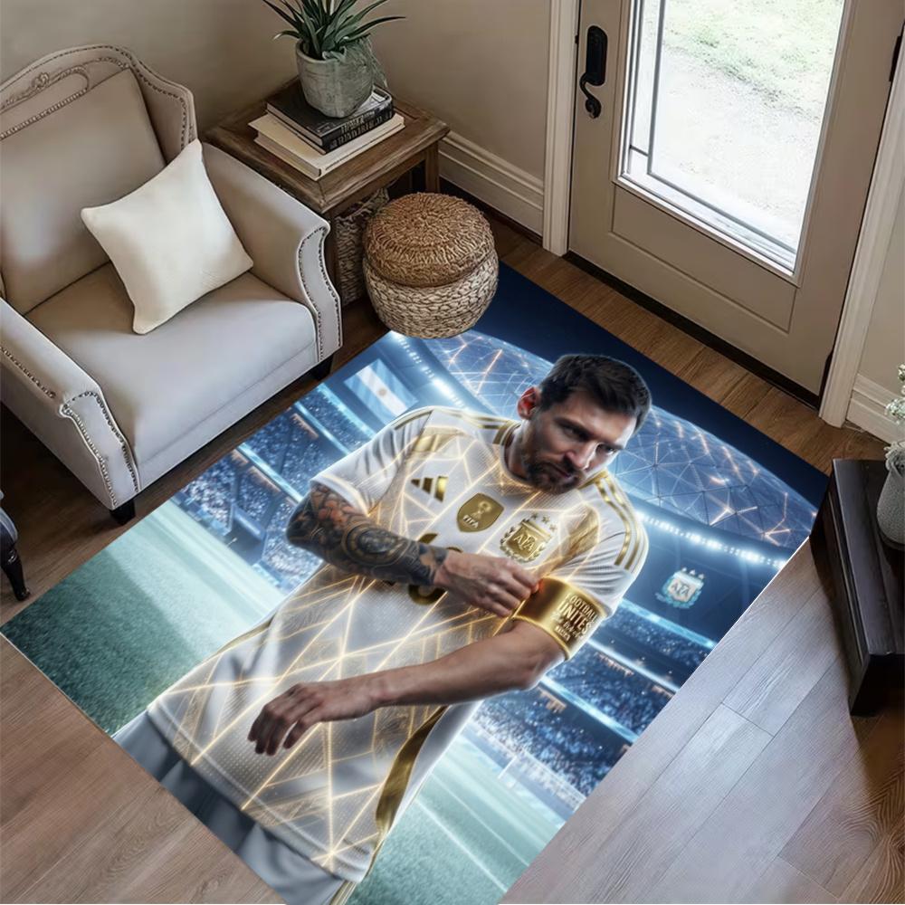 Lionel Messi World Cup Champion Floor Mat Suitable For Kitchen Dining Room Playrooms Hallway Antislip Carpet Office Home Decor Wedding Party Gift