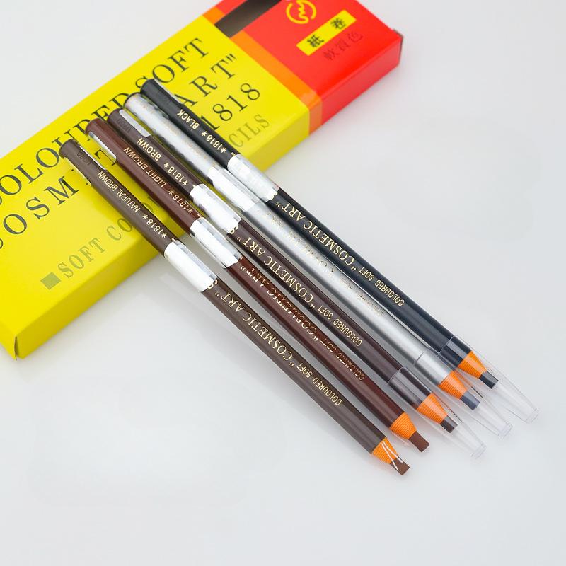 Lápiz de cejas con rosca, resistente al agua, resistente al sudor, no difuminado, fácil de colorear, núcleo duro, lápiz de cejas de línea muy fina