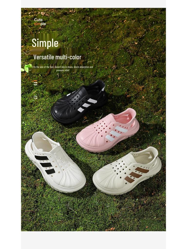 Unisex Kids' Crocs-Style Beach Sandals: Breathable, Non-Slip, Waterproof, Quick-Drying, Soft Sole, Closed-Toe, Perfect for Summer Outdoor Wear.